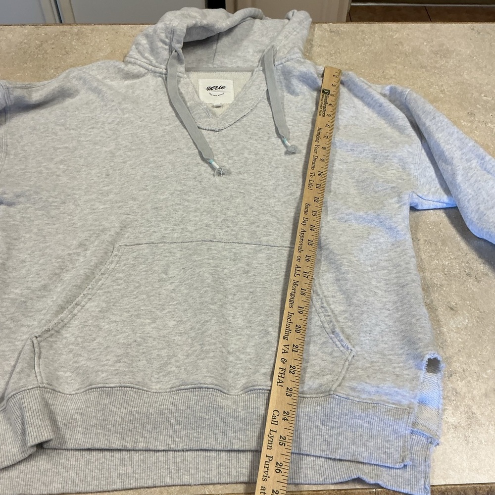 aerie SZ XS oversized grey Heathered V-Neck sweatshirt Down to Earth - Picture 7 of 11